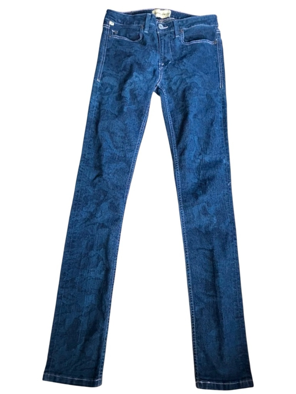 Emerson Edward Women’s Skinny Jeans in Dark Blue Faded Camo Denim Size 30